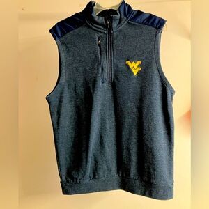 Antigua Men’s West Virginia Mountaineers Pullover Knit Vest, L, Blue/Gold